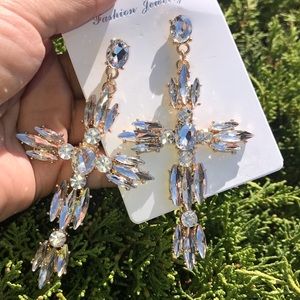 “Lead Me To The Cross” White Stud Earrings